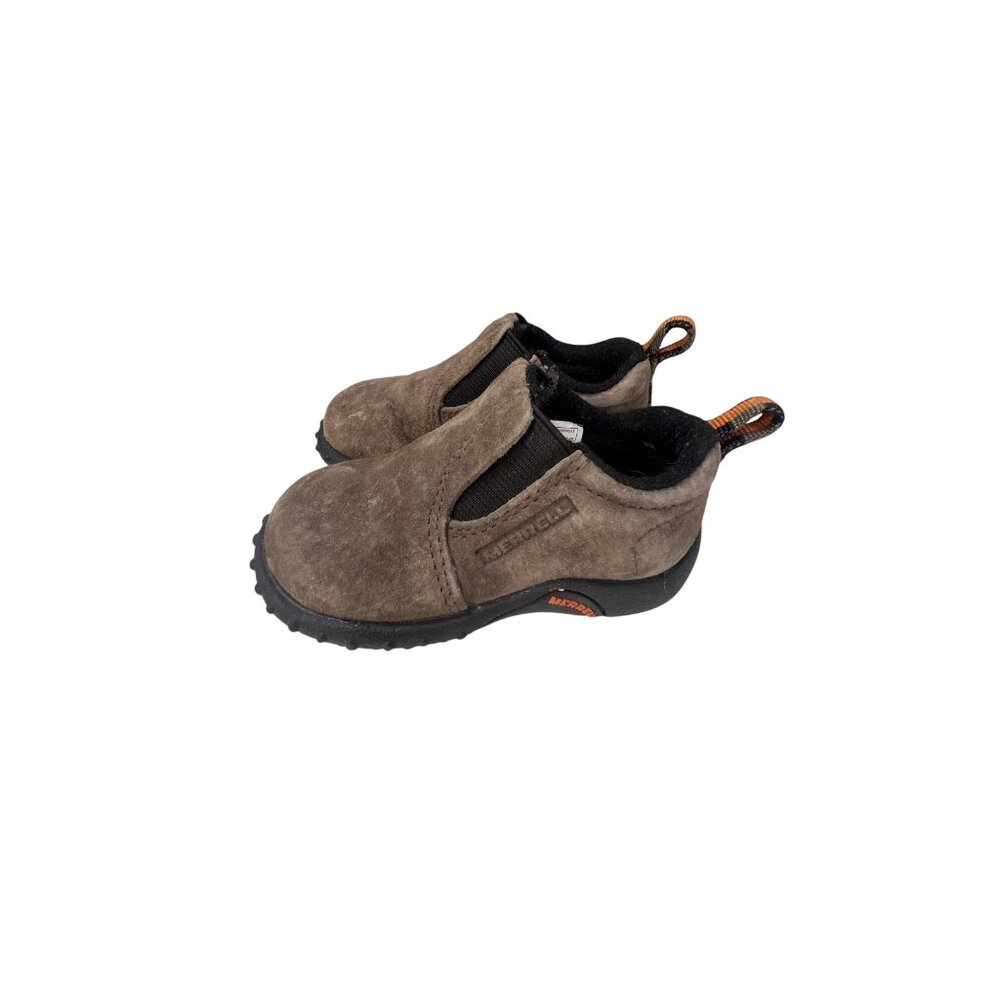 Merrell Jungle Moc Mini Moc Brown Suede Slip-On Shoes For Childrens Outdoor Acti